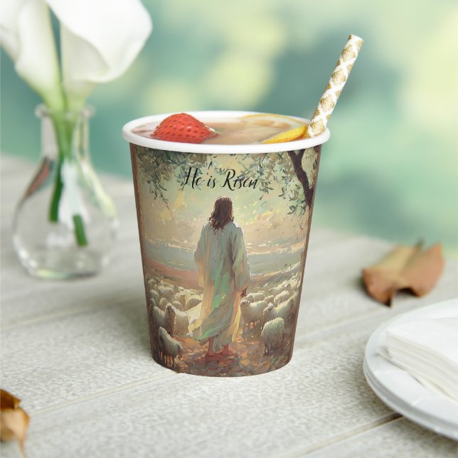Gobelets En Papier Jésus-Christ Religieux Pâques Catholique  (Insitu)