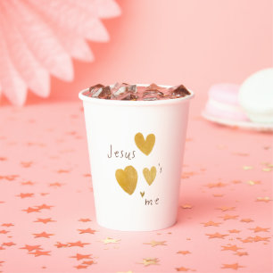 Gobelets En Papier Jésus m'aime. Tasses de papier modernes