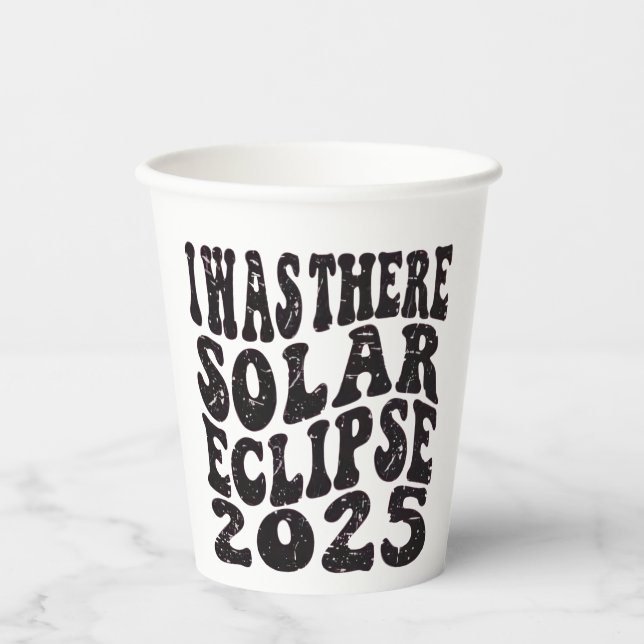 Gobelets En Papier J'Étais Là Solaire Eclipse 2025 Partial Eclipse (Recto)