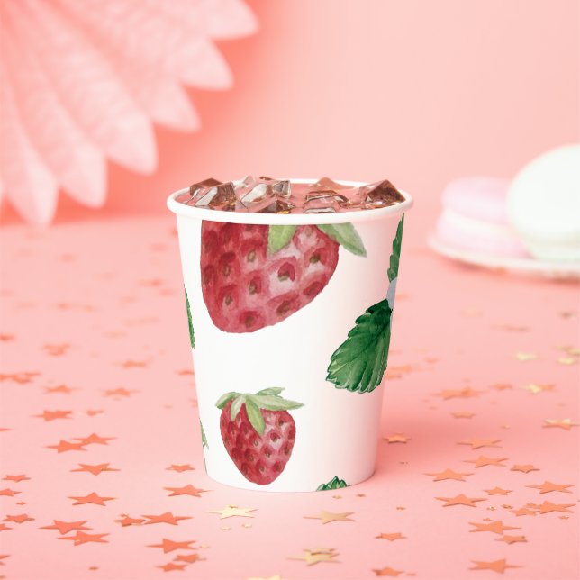 Gobelets En Papier Jeu de Baby shower aux fraises d'été (Insitu)