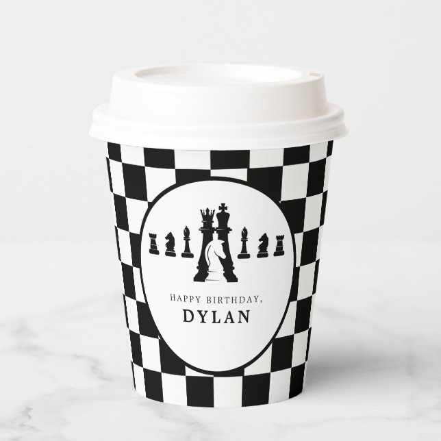 Gobelets En Papier Jeu d'échecs et pièces Nuit N'importe quel âge Ann (Recto)