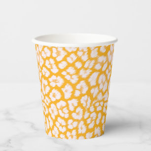 Gobelets En Papier Jeu d'oreiller blanc jaune abstrait empreinte de l