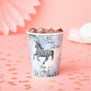 Gobelets En Papier Jeune galopante sauvage et libre anniversaire d'Ap