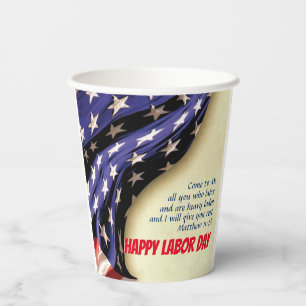 Gobelets En Papier JEUX JOUR DU TRAVAIL USA American Flag