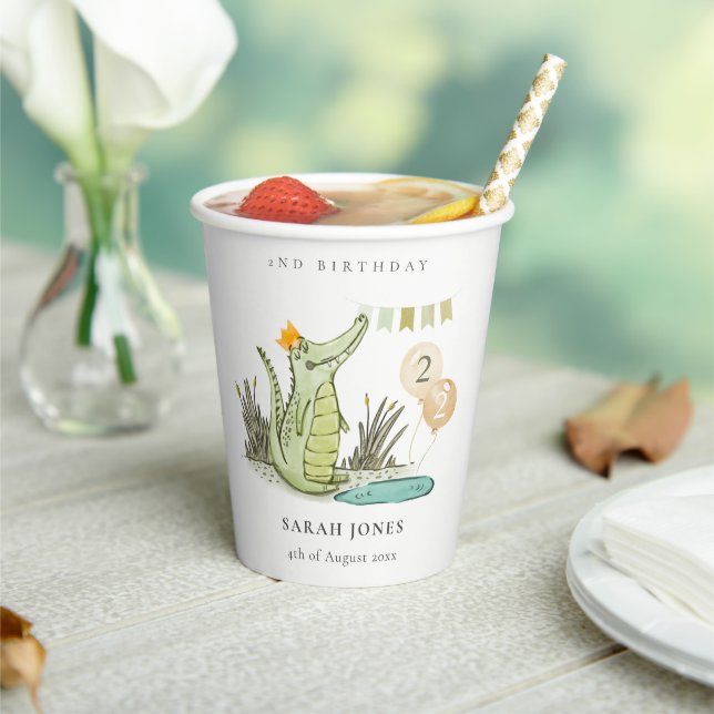 Gobelets En Papier Joli Alligator à Chompe dans le marais N'importe q (Insitu)