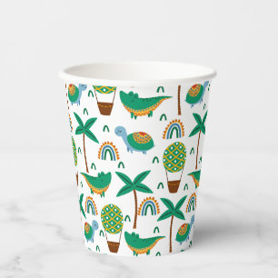 Gobelets En Papier Joli Alligator tortue colorée Motif arc-en-ciel