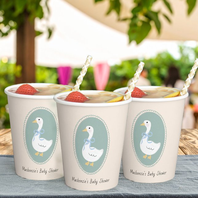 Gobelets En Papier Joli Baby shower d'oie Vintage (Créateur téléchargé)