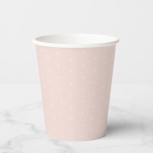Gobelets En Papier Joli chic rose pâle blanc pois minuscule 
