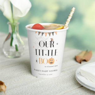 Gobelets En Papier Joli Citrouille Halloween Baby shower Little Boo