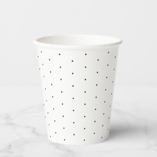 Gobelets En Papier Joli élégant noir blanc petit motif pois