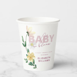 Gobelets En Papier Joli Fleur sauvage dans le Baby shower de Bloom
