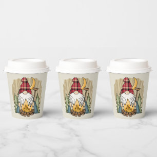 Gobelets En Papier joli gnome rôti d'évier de camping