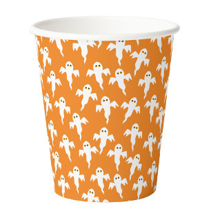 Gobelets En Papier Joli Halloween Ghost Orange