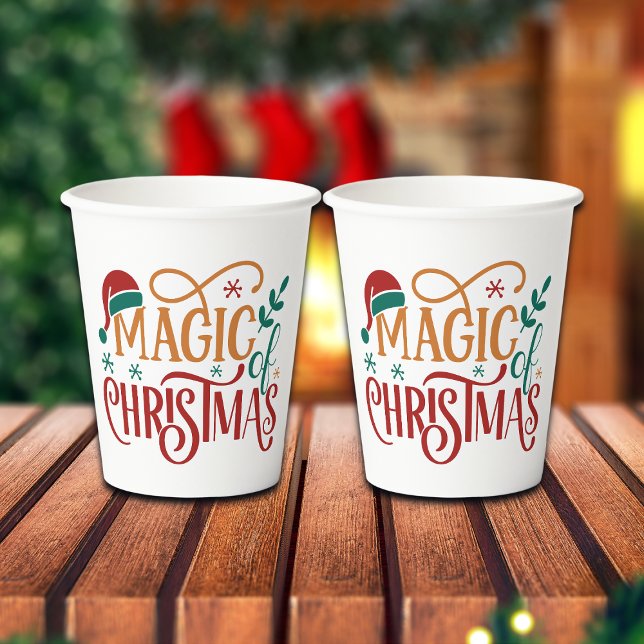 Gobelets En Papier Joli 'Magie de Noël'  (Créateur téléchargé)