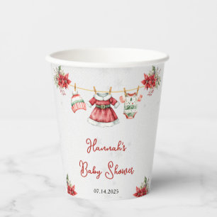 Gobelets En Papier Joli Noël Sweet Père Noël bébé Baby shower fille