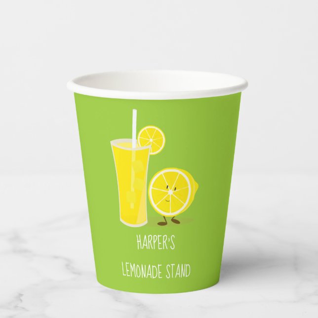Gobelets En Papier Joli pied de citron vert Nom (Recto)