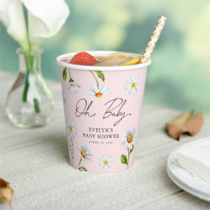 Gobelets En Papier Jolie Daisy Sauvage Oh Bébé Fille Baby Shower