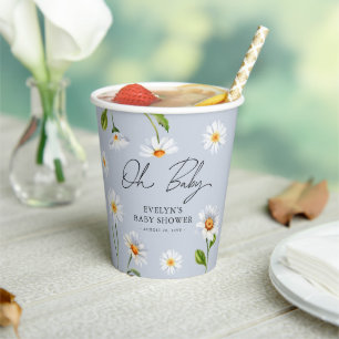 Gobelets En Papier Jolie Daisy sauvage Oh Bébé Garçon Baby Shower