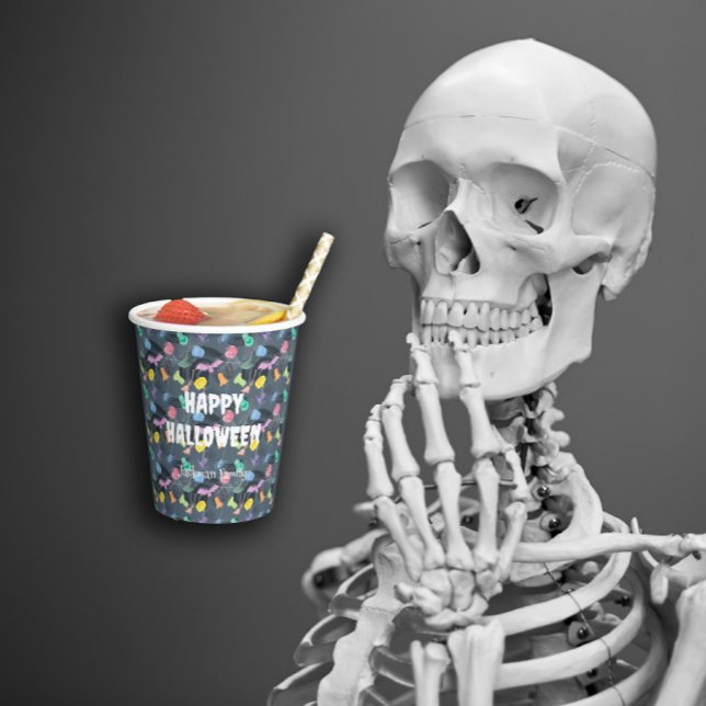 Gobelets En Papier Jolie Halloween avec petits citrouilles et fantôme (Cute Halloween with little pumpkins and ghosts Paper Cups)