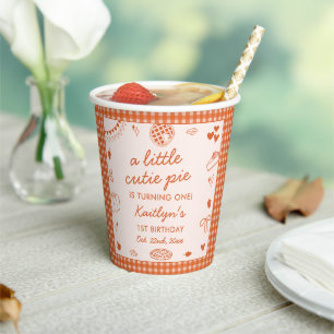 Gobelets En Papier Jolie petite tartelette fête son premier anniversa
