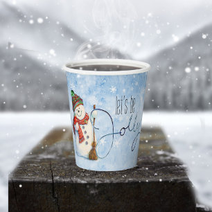 Gobelets En Papier Jolly Snowman ID841