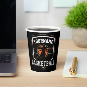 Gobelets En Papier Joueur de basket-ball personnalisé NOM Équipe de b