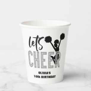 Gobelets En Papier Jour d'anniversaire de l'argent et de la crème noi