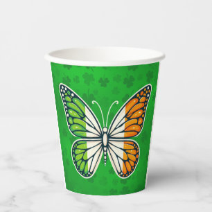 Gobelets En Papier Jour de la Saint-Patrick papillon irlandais