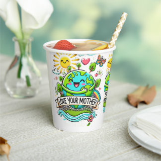 Gobelets En Papier Jour des terres tous les jours