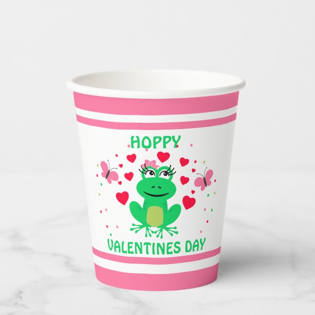 Gobelets En Papier Jour des Valentines "Hoppy" (Recto)