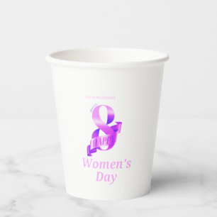 Gobelets En Papier Journée internationale des femmes rose 8 mars Coup