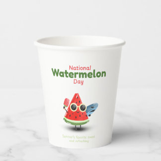Gobelets En Papier Journée nationale du melon d'eau Art d'été mignon