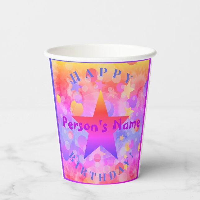 Gobelets En Papier Joyeuse Coupe de papier d'anniversaire HAMbyWG (Verso)
