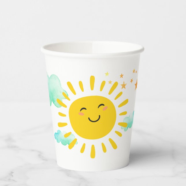 Gobelets En Papier Joyeuse Fête d'Anniversaire Sunshine (Gauche)