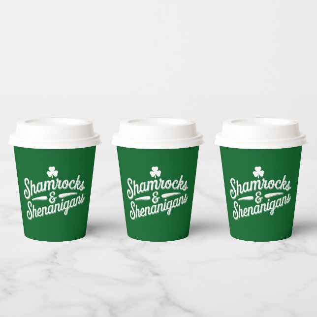 Gobelets En Papier Joyeuse Saint-Patrick Chance Shamrock & Shenanigan (Multi)