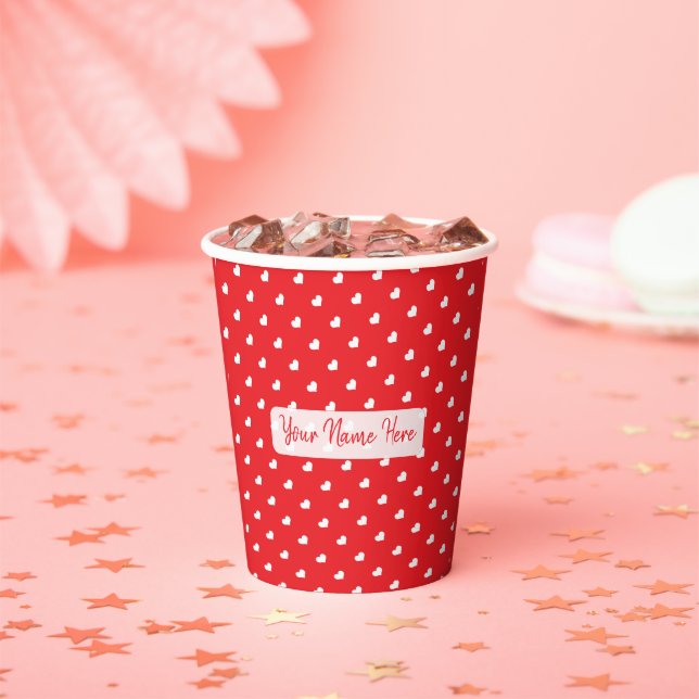 Gobelets En Papier Joyeuse Saint-Valentin Moderne Motif d'Amour (Insitu)