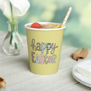Gobelets En Papier Joyeuses Pâques Lapin Floral Mignon Printemps Léop