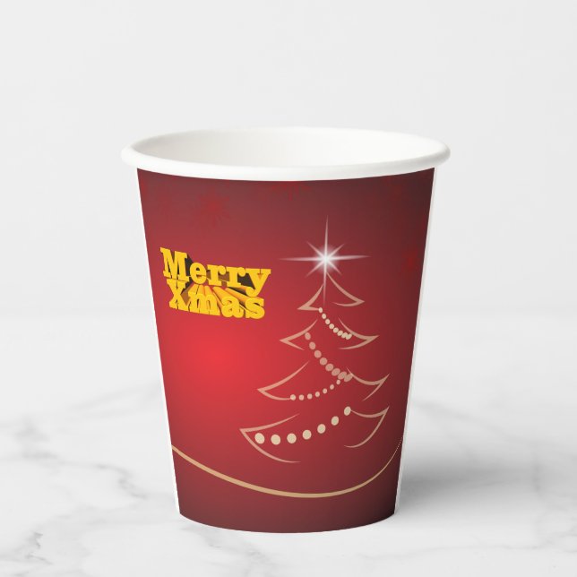 Gobelets En Papier Joyeuses tasses de papier de Noël (Recto)