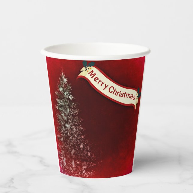 Gobelets En Papier Joyeuses tasses de papier de Noël (Recto)