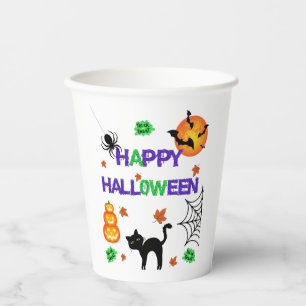 Gobelets En Papier Joyeuses tasses de papier Halloween