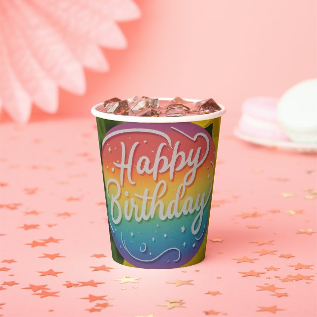 Gobelets En Papier Joyeux anniversaire (Insitu)