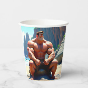 Gobelets En Papier Joyeux Anniversaire Homme Musclé