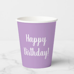 Gobelets En Papier Joyeux anniversaire Lilac Purple fête d'anniversai