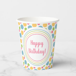 Gobelets En Papier Joyeux anniversaire Rainbow Colours Party