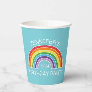 Gobelets En Papier Joyeux anniversaire Rainbow Girls Party Personnali