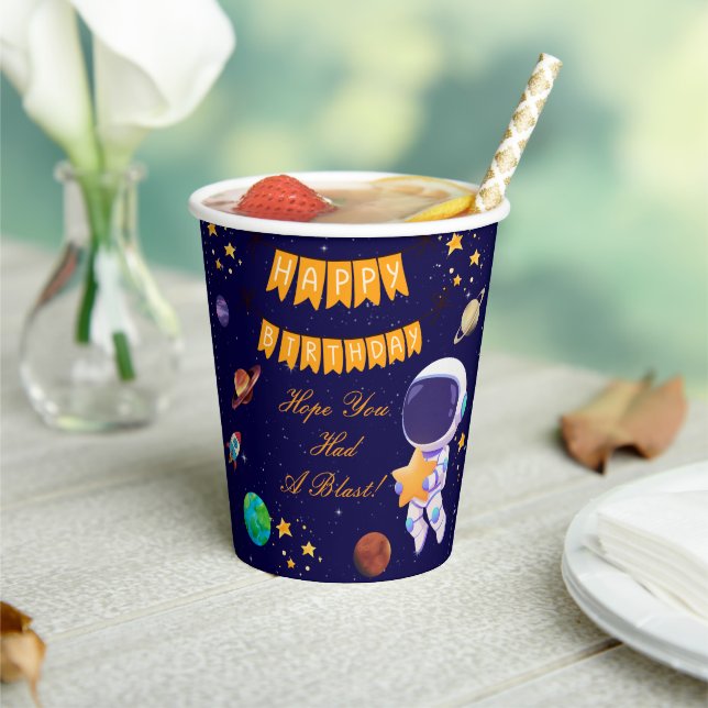 Gobelets En Papier Joyeux Anniversaire Tasse Fête Spatiale | Thème As (Insitu)
