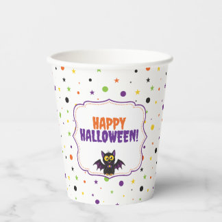 Gobelets En Papier Joyeux Halloween Chauve-Souris Vampire Mignonne Po