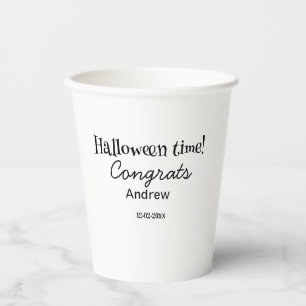 Gobelets En Papier Joyeux Halloween félicitations nom date année dipl
