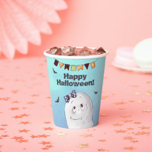 Gobelets En Papier Joyeux Halloween Ghost