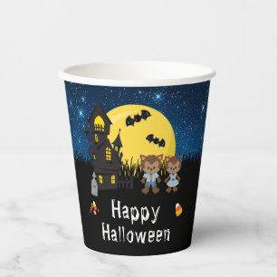Gobelets En Papier Joyeux Halloween Party Werewolf Blue